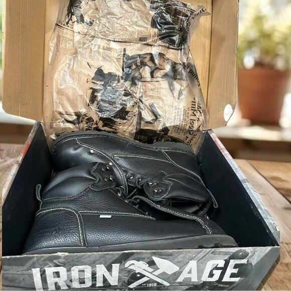 IRON AGE GROUNDBREAKER METATARSAL GUARD Leather Steel Toe Work Boots Size 11 W - Picture 9 of 15